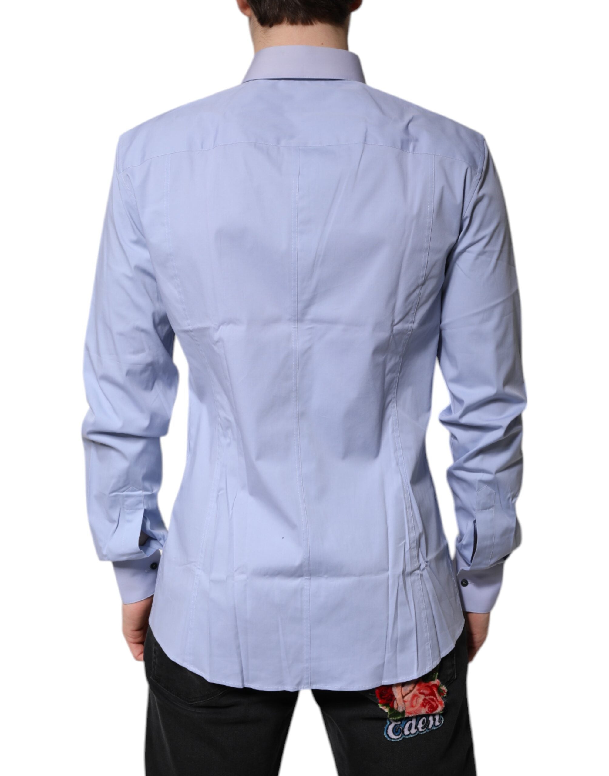 Dolce & Gabbana Light Blue Cotton Shirt SICILIA Dress Formal Shirt